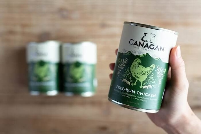 3個の内1つが手に持たれたカナガンウェット