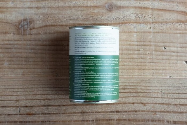 カナガンウェット(缶詰)の裏面