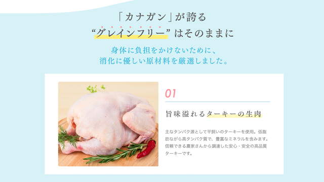 ターキーの生肉を使用したカナガンデンタルドッグフード