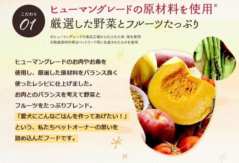 ヒューマングレードの原材料