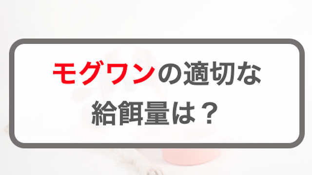 モグワンの給餌量！適量の計算方法・早見表【子犬・成犬・シニア犬】