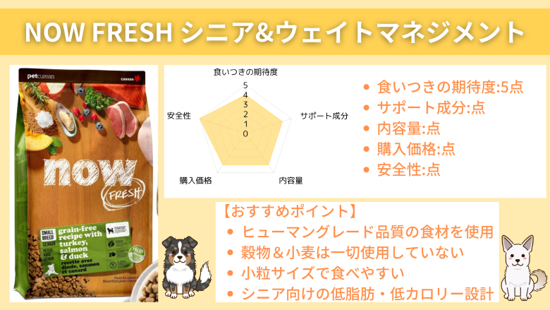 ナウ フレッシュ グレインフリー スモールブリード シニア＆ウェイトマネジメント
