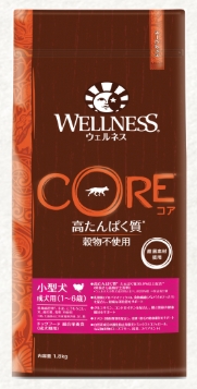 ウェルネスコア (高たんぱく質・穀物不使用)小型犬 成犬用(1～6歳)骨抜き七面鳥
